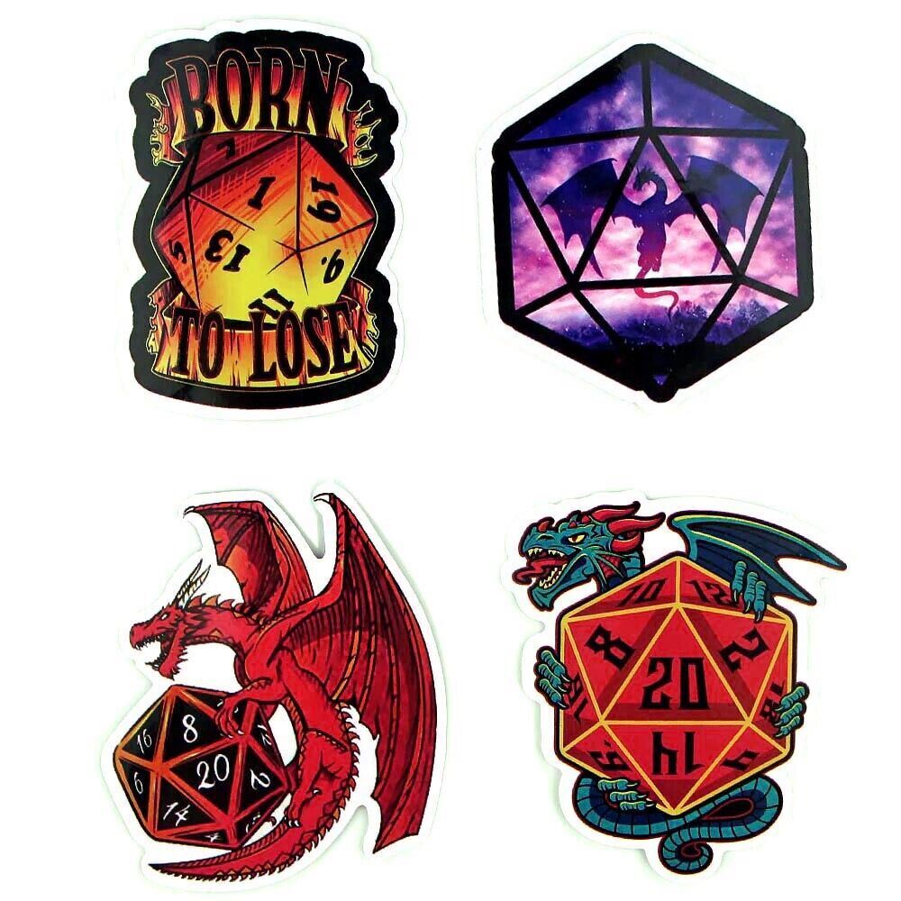 DUNGEONS & DRAGONS Vinyl Stickers [A] Waterproof Decal ~D&D Polyhedra Dice Games