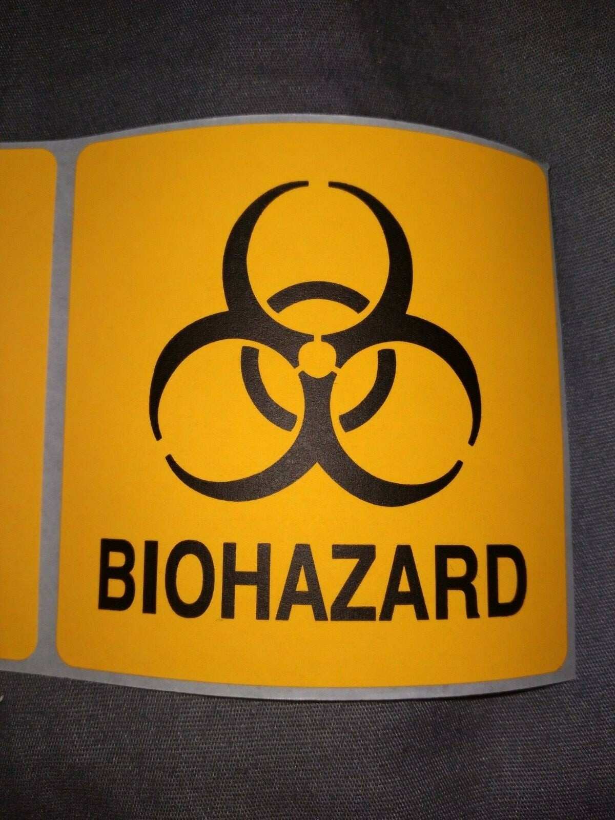 Lot of 15 Orange Biohazard Stickers – 3X3" 