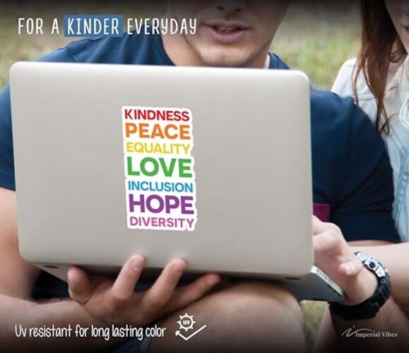 Vinyl Decal for Cars, Trucks, and Vans – Kindness, Peace, Equality