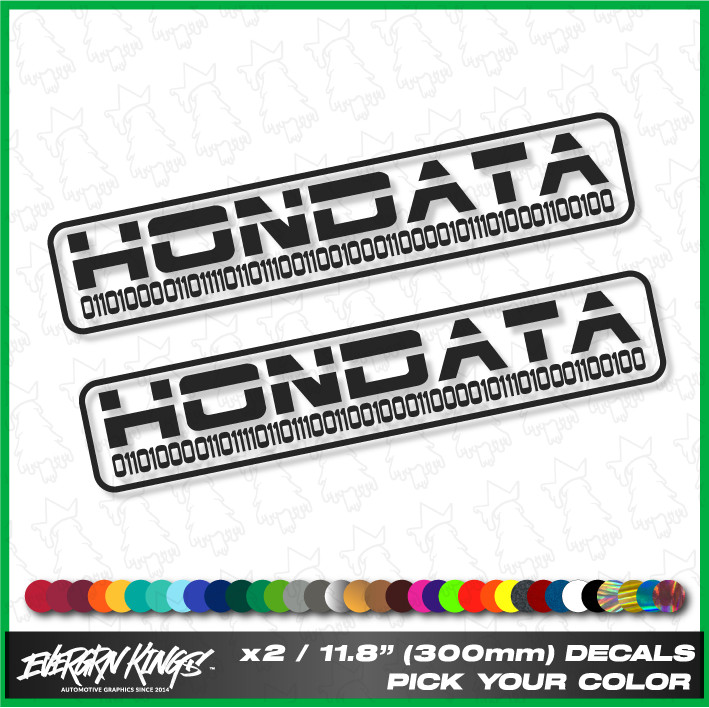 x2 HONDATA 300mm 11.8 Inch Decals Stickers Doors Hood JDM Japan 2 PCS