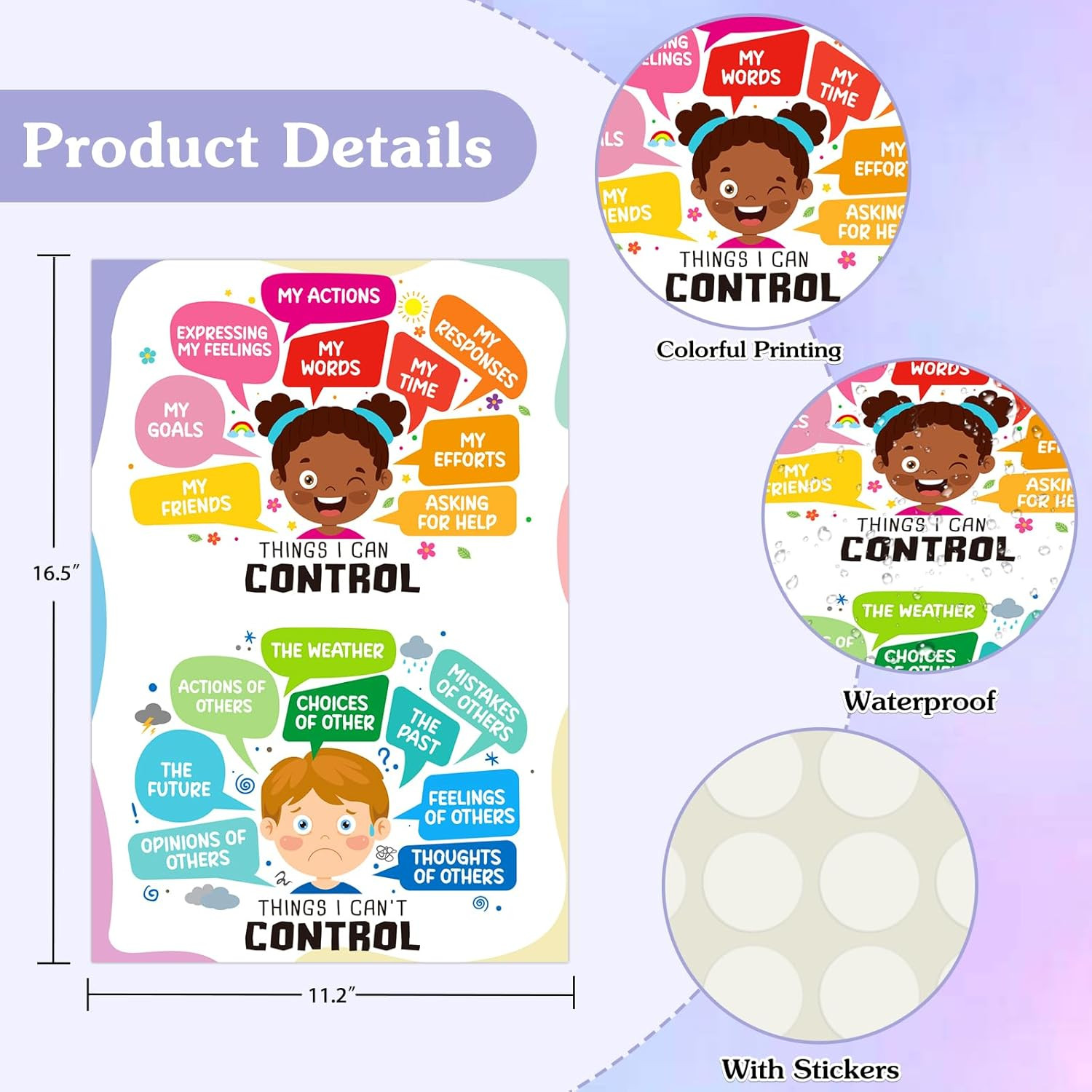 Things I Can Control-Things I Cannot Control Mental Health Posters for Boho Clas