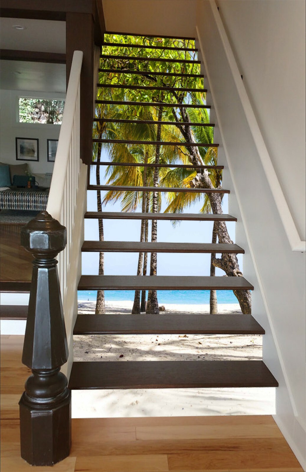 3D Beach Tree ZHU527 Stair Risers Decoration Photo Mural Vinyl Wallpaper Zoe