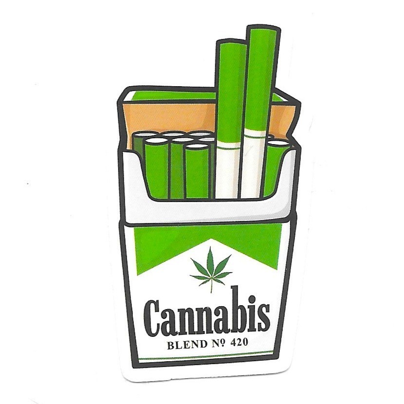 Cannabis Blend No 420 Vinyl Sticker Weed Cigarette Pack Decal Funny Stoner Gift