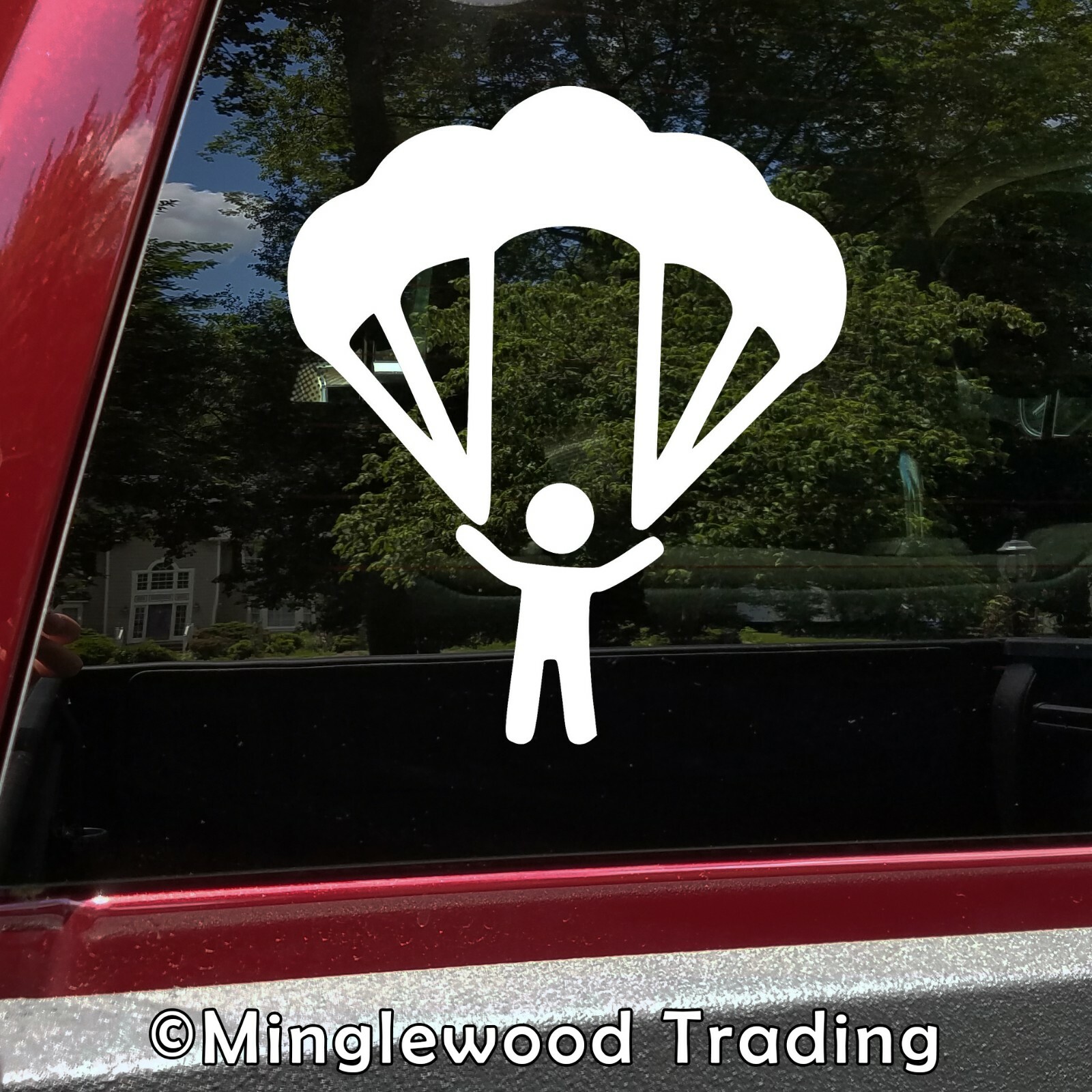 Skydiver Vinyl Sticker – Parachute Jump Skydiving Plane – Die Cut Decal