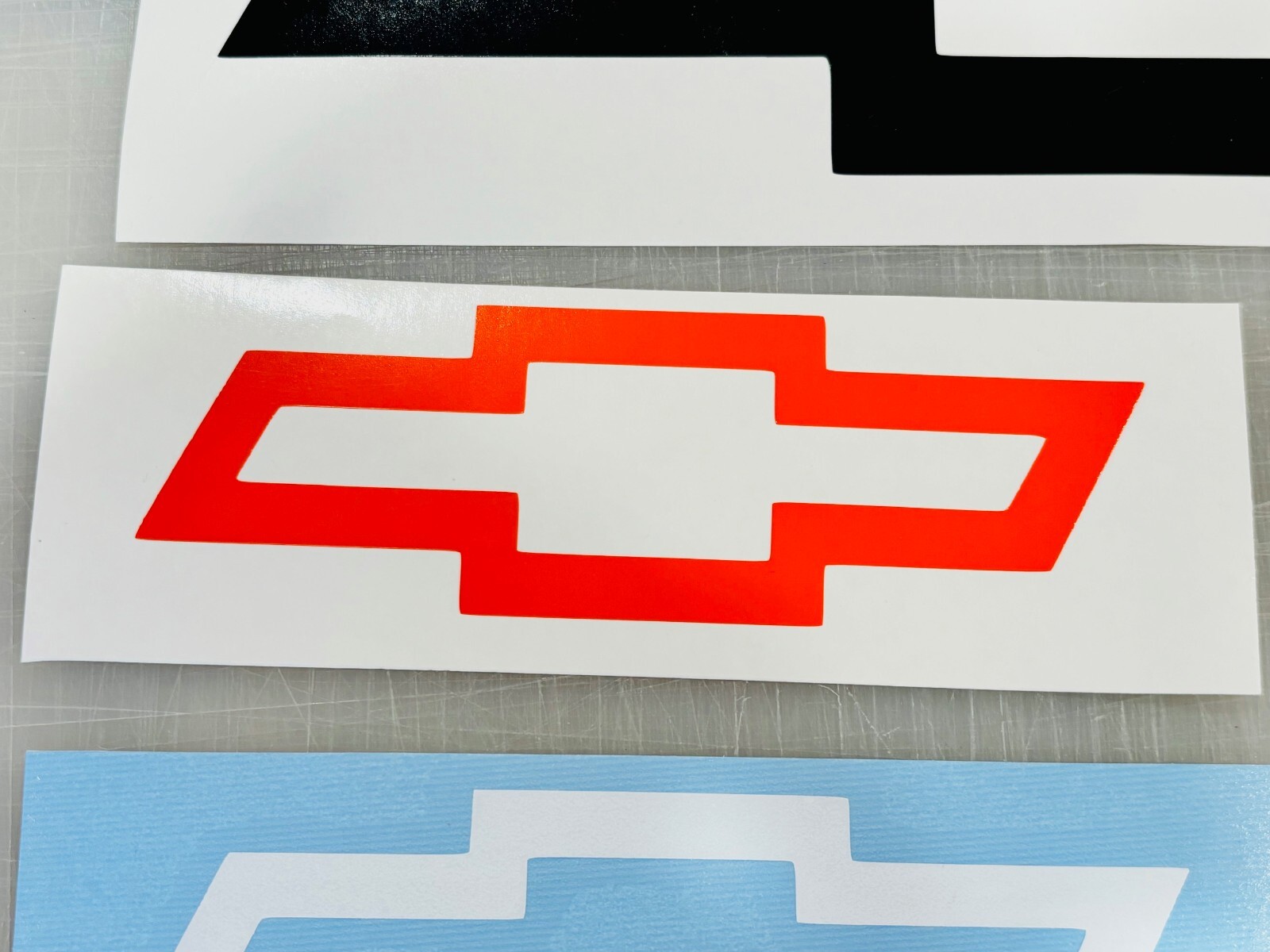 ONE Chevy Bowtie Outline Vinyl Decal MANY Large Sizes & Colors FREE Shipping!
