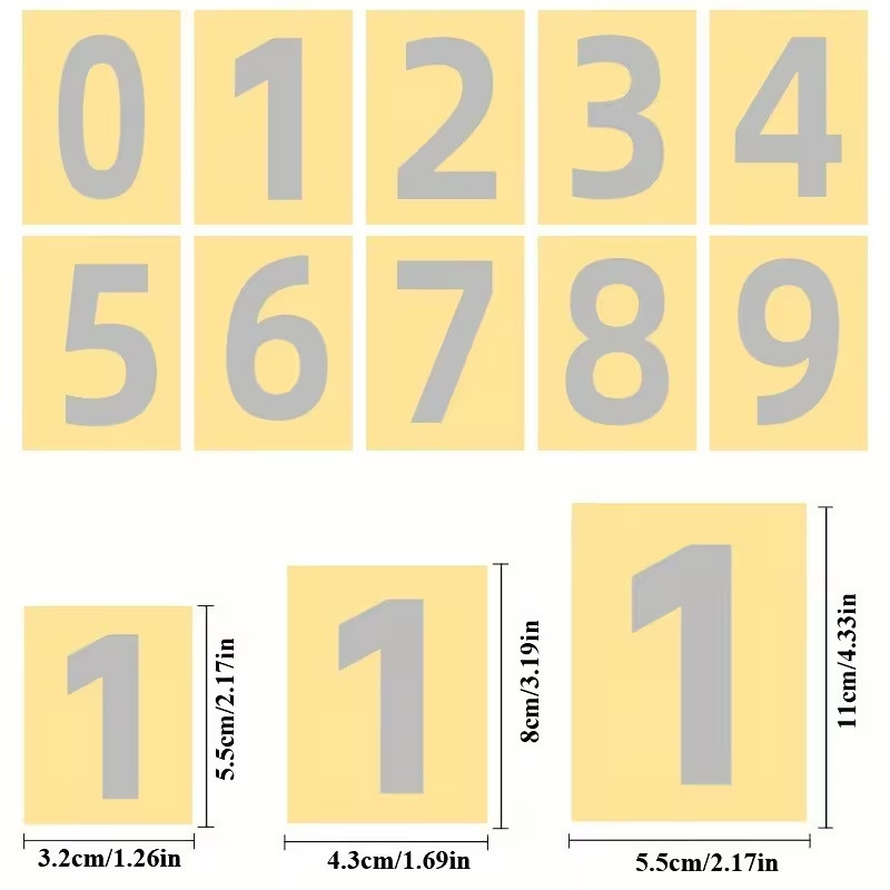 1/3x Reflective Mailbox Numbers for Outside, 2/3/4 Inch Self Adhesive Waterproof