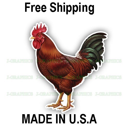 New Hampshire Rooster Vinyl Decal Sticker B