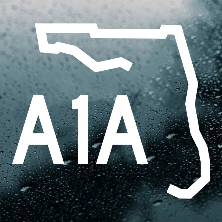 A1A Florida Highway Sign Vinyl Decal – Coastal Road Trip Decor – Multiple Sizes