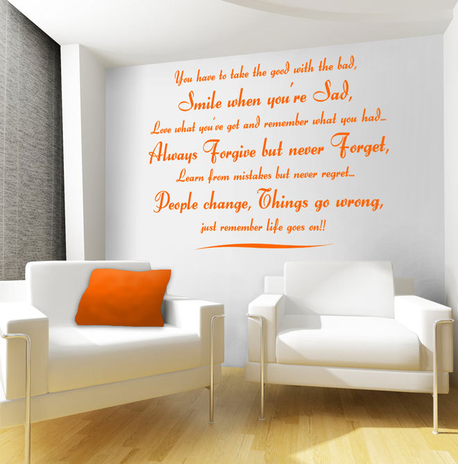 Life Goes on Quote Large Vinyl Art Wall Stickers Wall decals home decoration