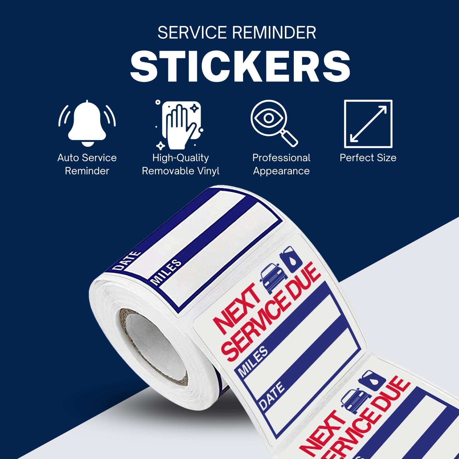 300 Pcs Oil Change Stickers – 2” x 2” Removable Vinyl Labels for Windshield, …