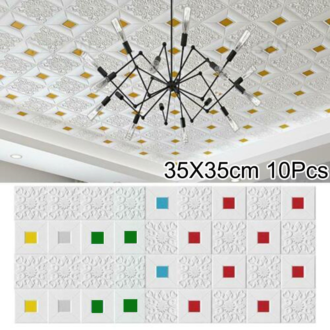 10pcs Waterproof and Removable Foam Wall Stickers Realistic Brick Look