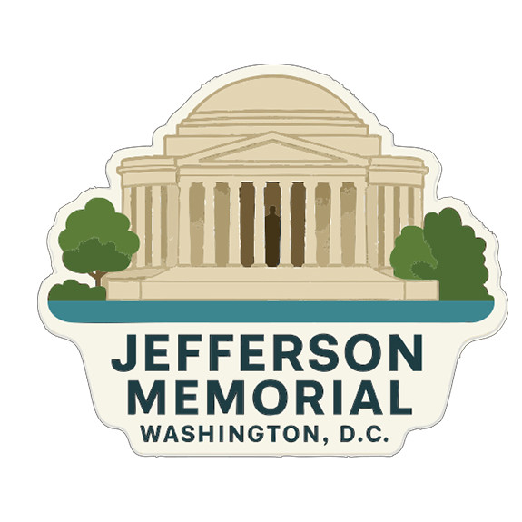 Jefferson Memorial Washington DC Sticker Decal Vinyl Die-Cut Symbolic Landmark