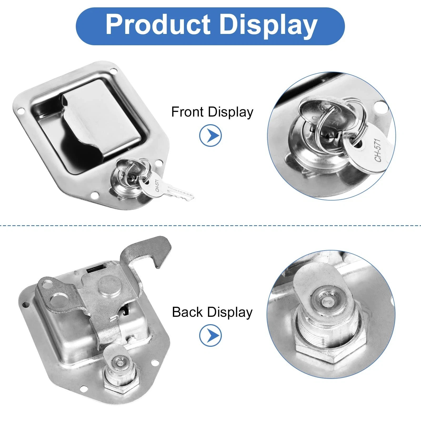 Truck Tool Box Lock Replacement, 1 Pack Keyed Different, 5/8" Cylinder for Tr…
