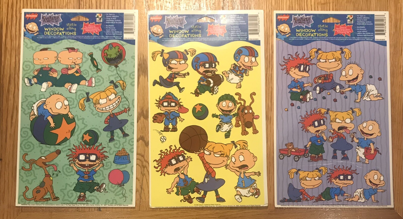 Vtg Rugrats Nickelodeon Static Cling Window Decorations Tommy Chuckie Lot Of 3