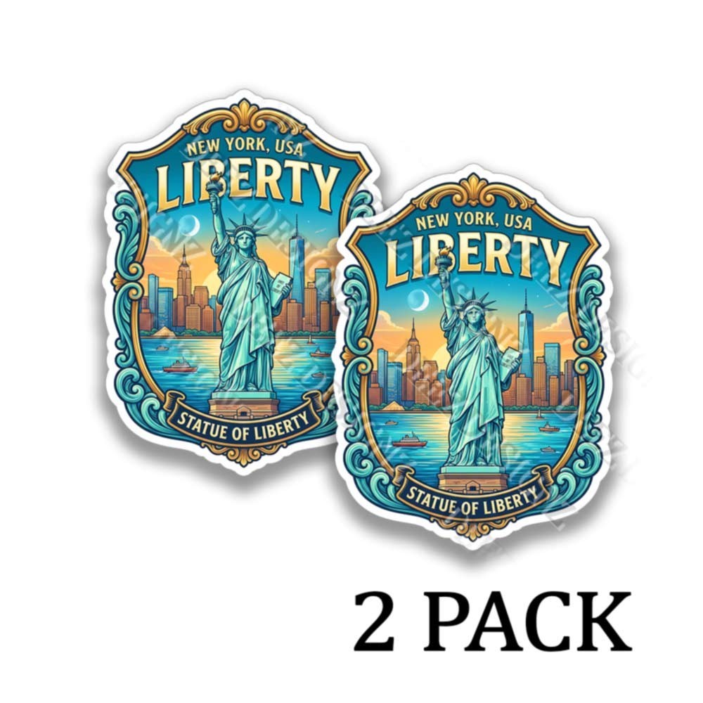 Statue of Liberty New York Vinyl Decal Landmark Sticker 2 Pack 44491