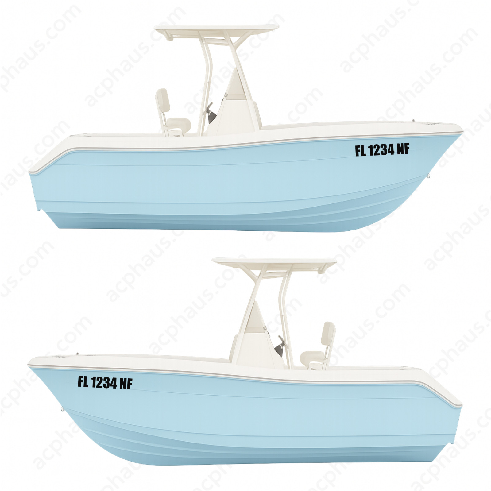 Boat Registration Numbers Decals – Custom ORACAL 751C Vinyl – Right & Left Set
