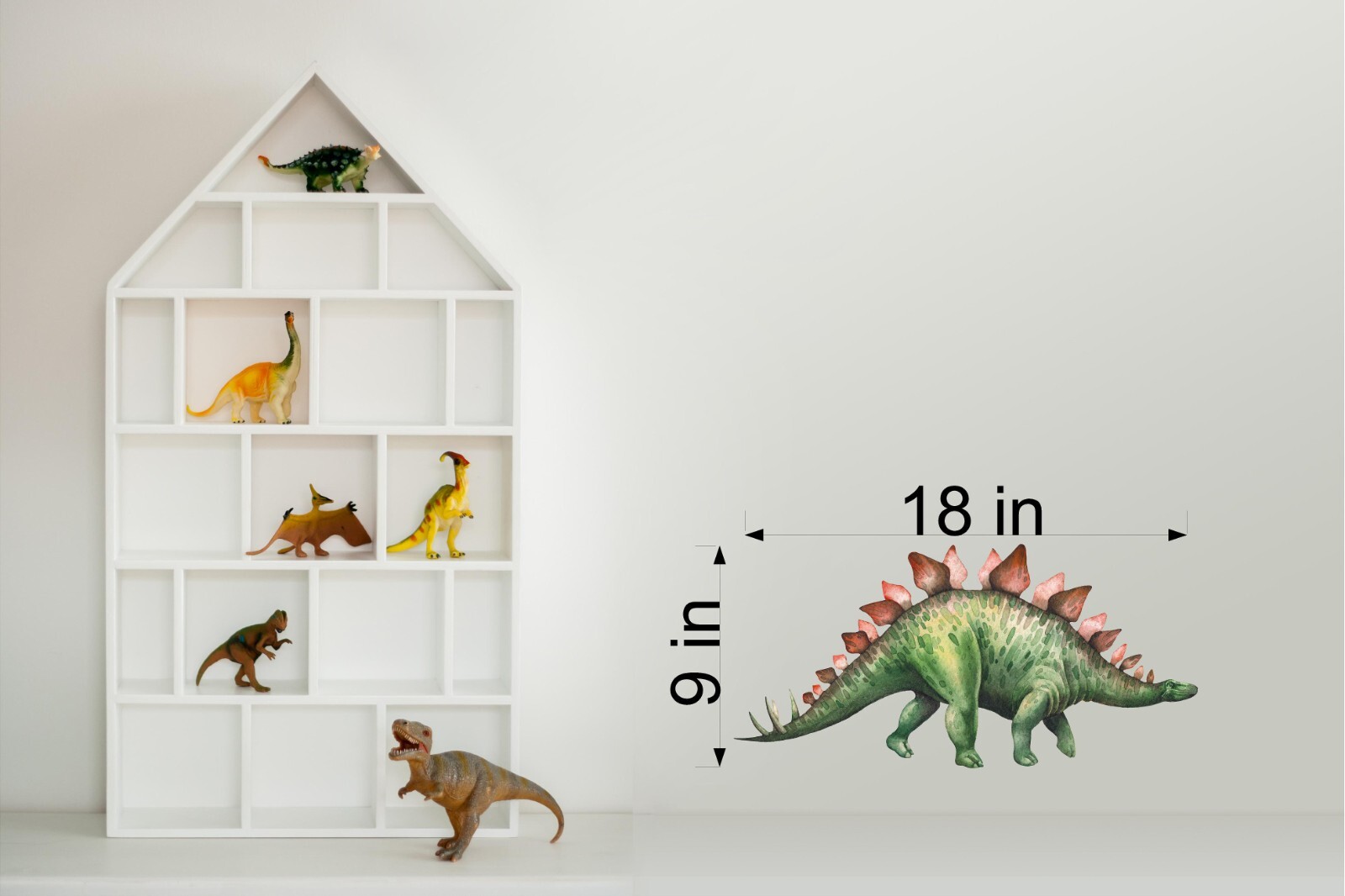 Watercolor Stegosaurus Dinosaur Wall Decal Removable Fabric Vinyl Wall Sticker