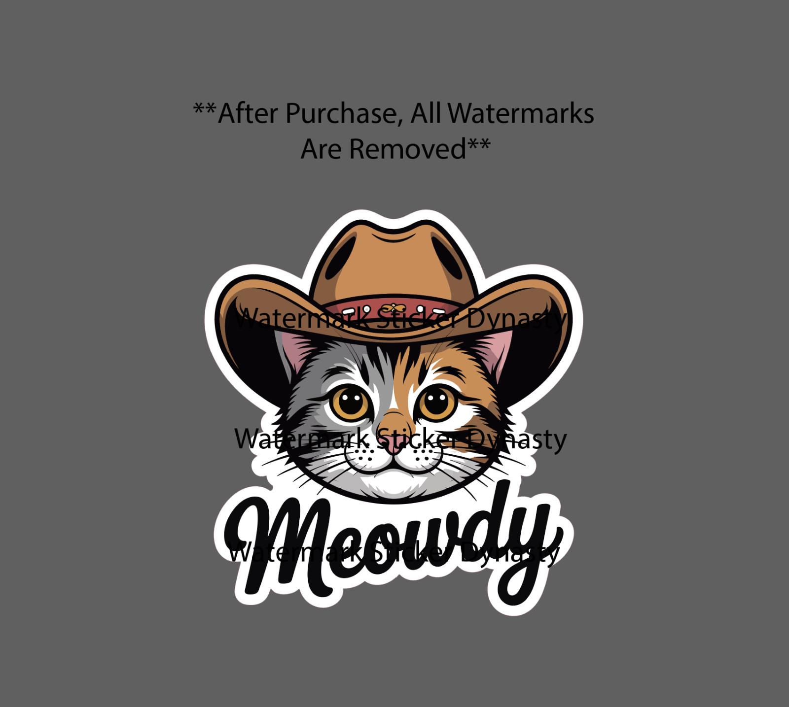Meowdy Sticker Waterproof Decal Cat Howdy Country Western Pet Funny Gift NEW