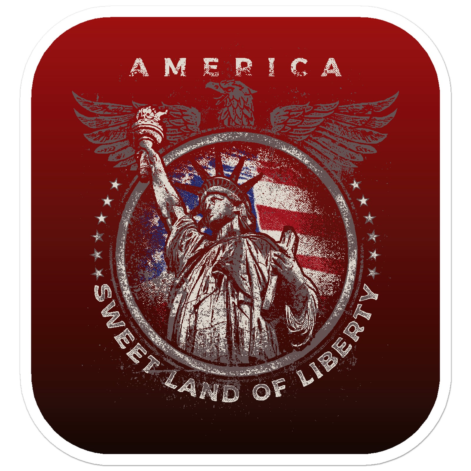 American Land Of Liberty – Vinyl Decal Sticker – Car Window Laptop – ebn7636