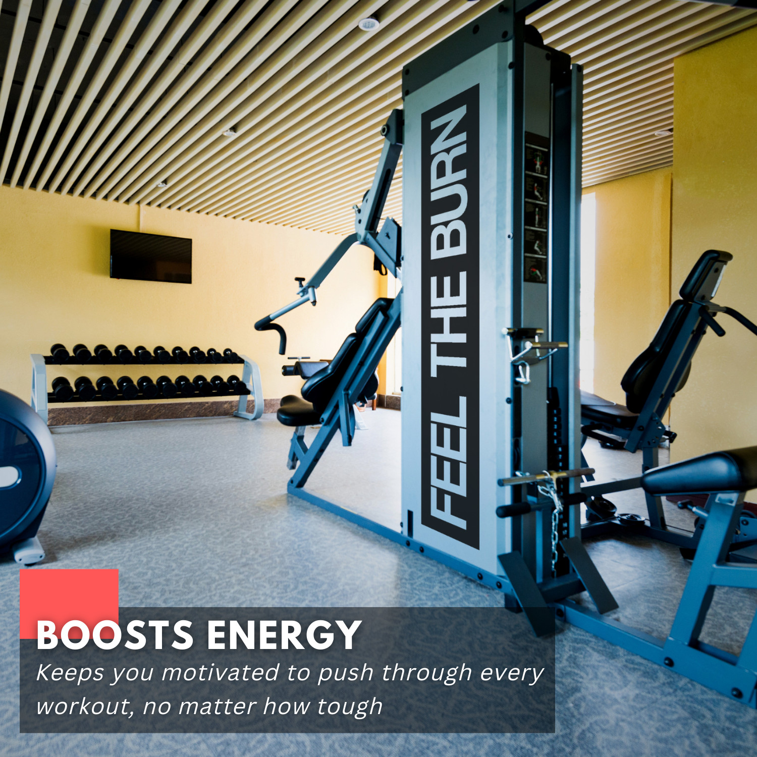 Motivational Wall Decal – Feel the Burn – Gym, Fitness, and Workout Room Decor