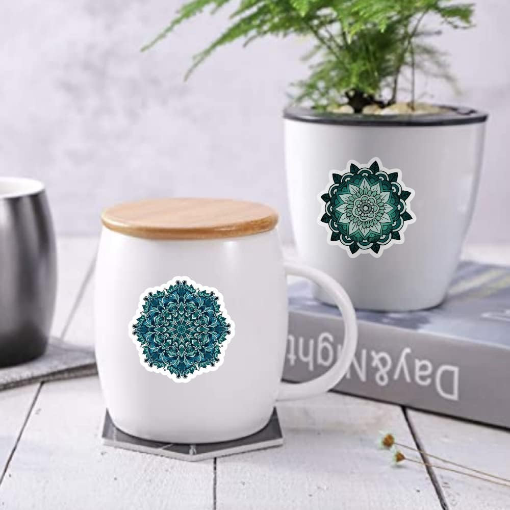 60PCS Mandala Stickers for Laptop Water Bottle, Aesthetic Waterproof Vinyl Decal