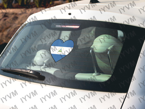 Nicaragua Flag Heart Sticker Decal