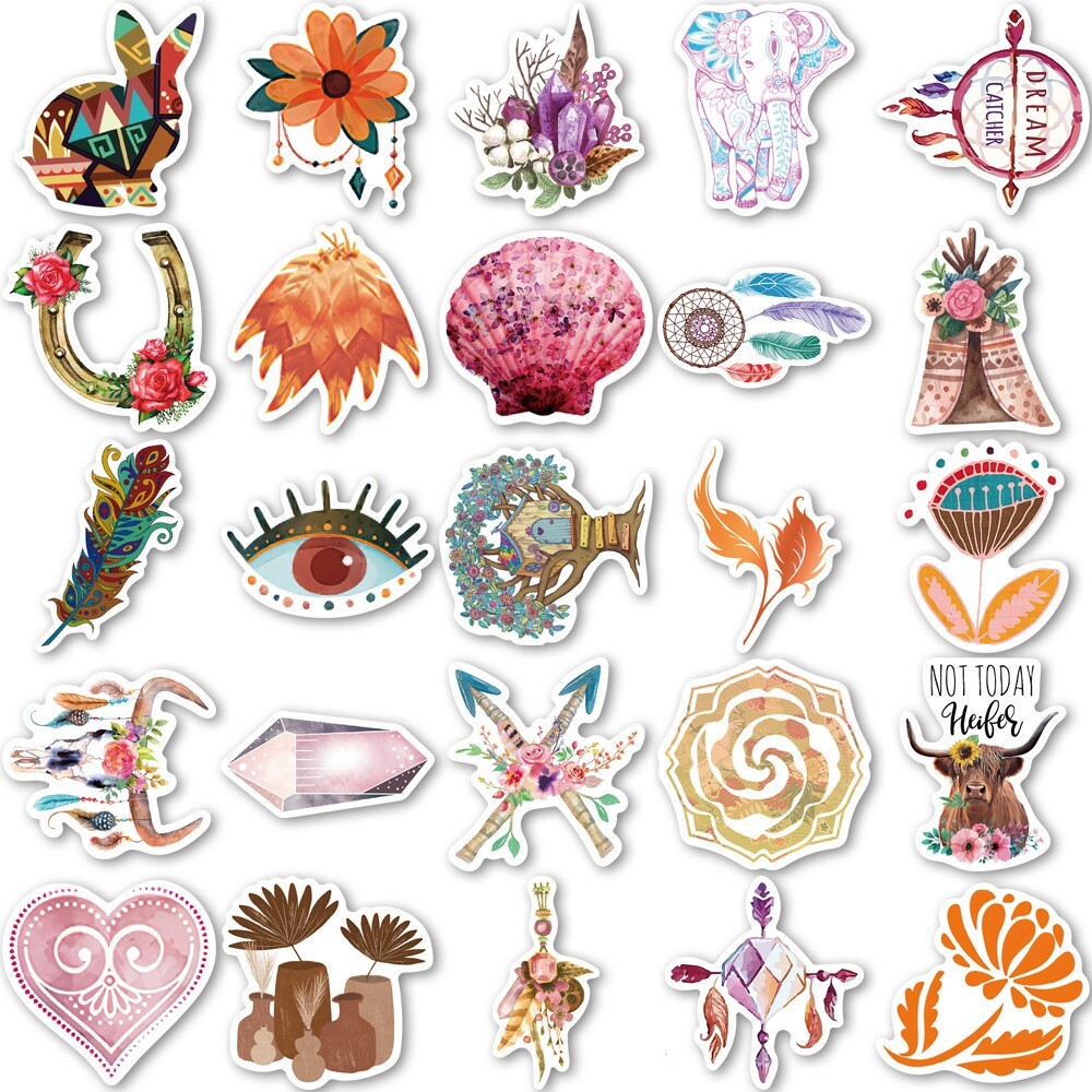200pcs RETRO COTTAGECORE MAGIC Stickers, Stamps Books Flowers Rainbow,214