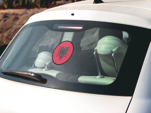Albania Flag Circle Sticker Decal