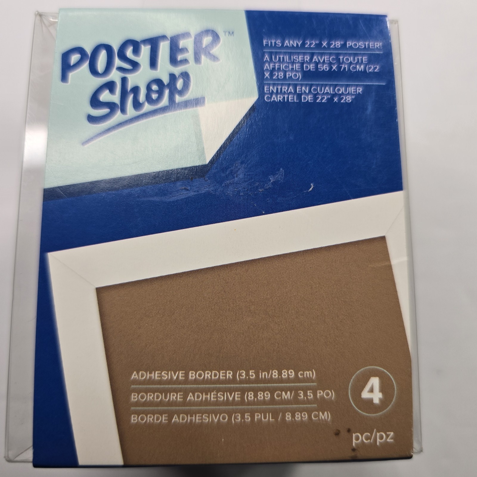 American Crafts Poster Border Adhesive White Woodgrain Border 3.5 in