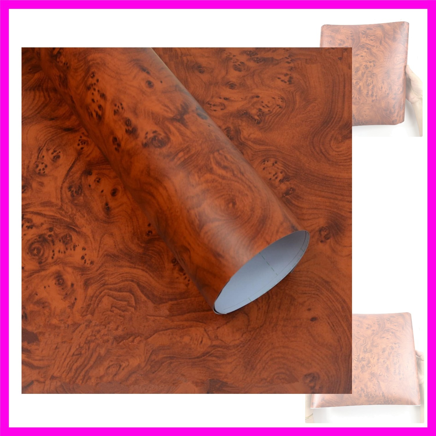 Wood Grain Vinyl Sticker Decal Roll Car Interior Home Office Furniture DIY Fi…