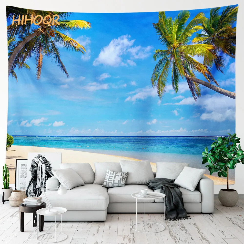 Palm Tree Large Cloth Wall Tapestry Aesthetic Room Decor Hippie Boho Landscape