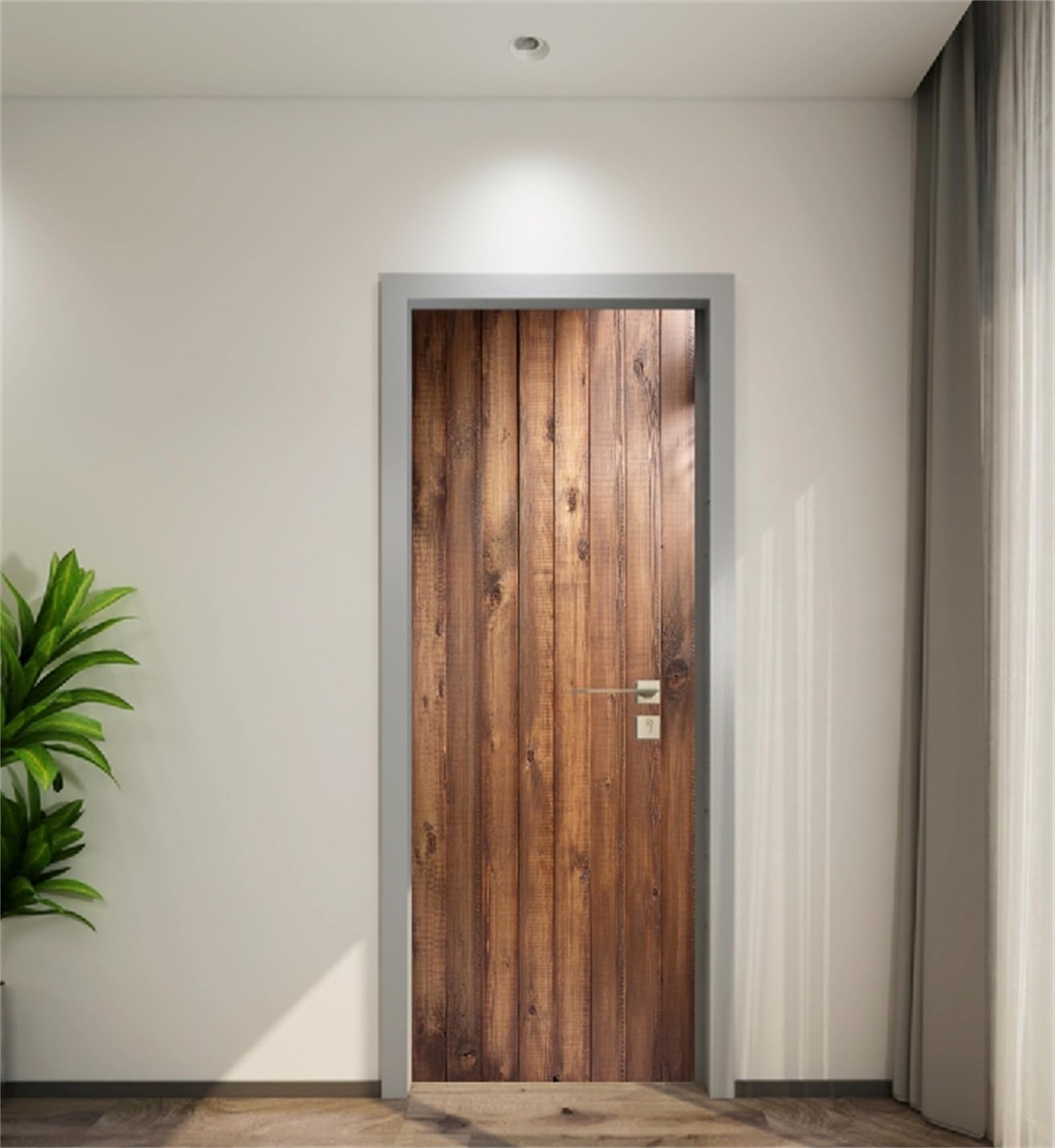 3D Realistic Wooden Pattern Door Sticker Peel and Stick 30.3"x78.7"- -Adhesiv…