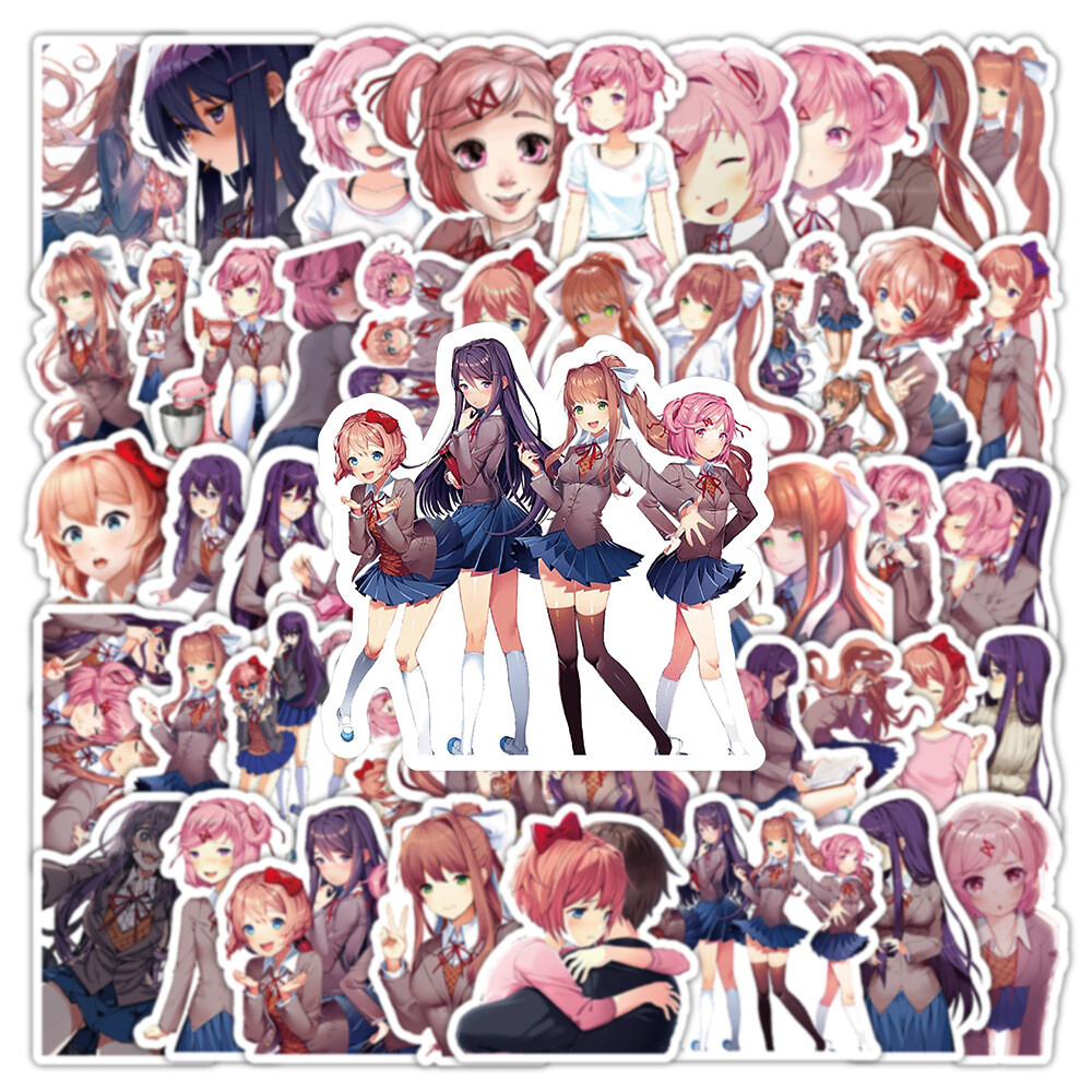 100Pcs Doki Doki Literature Club Game Stickers for Kids Water Bottle Waterproof