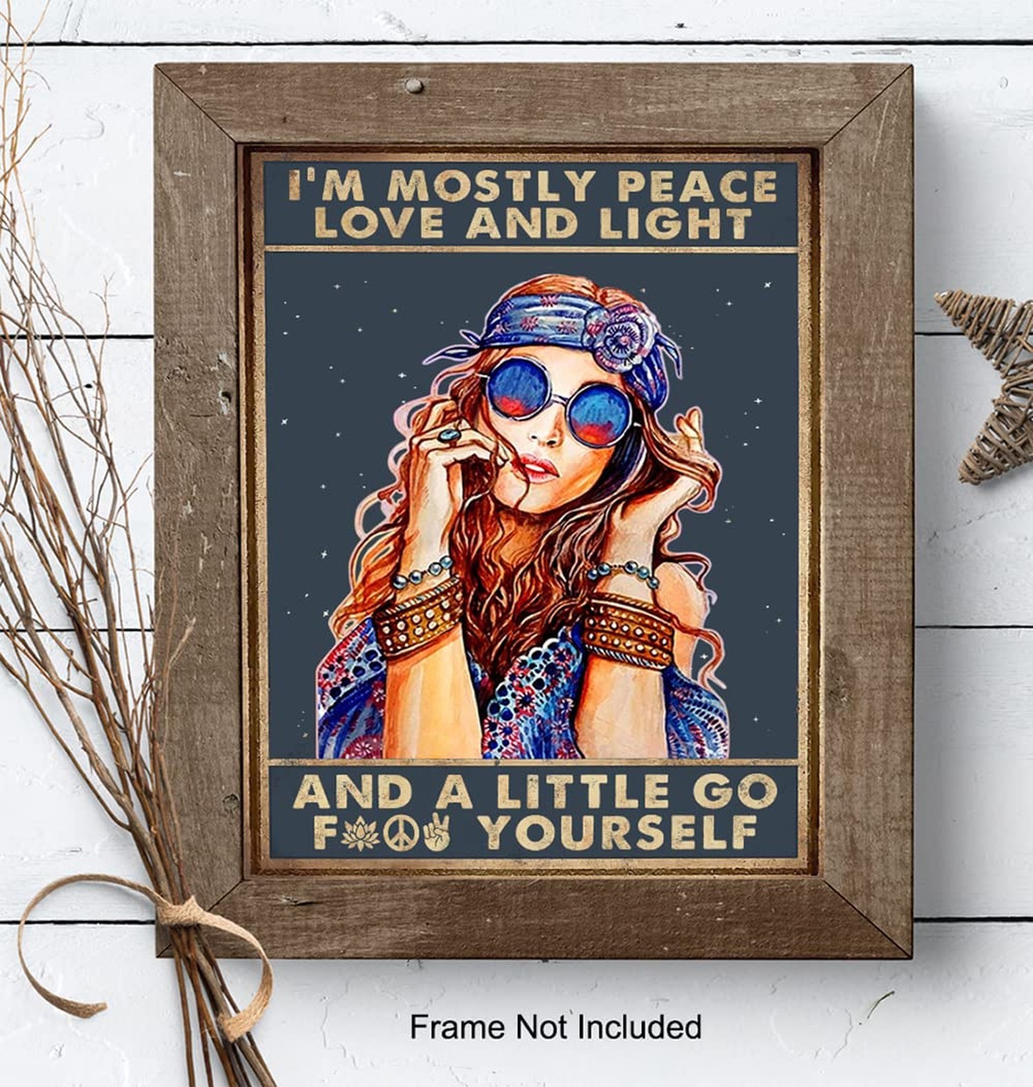 Boho Love And Light Wall Art 11×14 – Inspirational Bohemian Decor – positive …