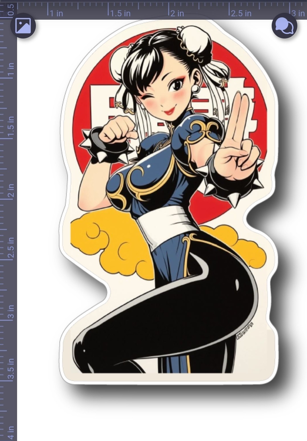 STREET FIGHTER 2 X CHUN LI X VYNIL DIE-CUT HIGH-GLOSS X 3X2 STICKER