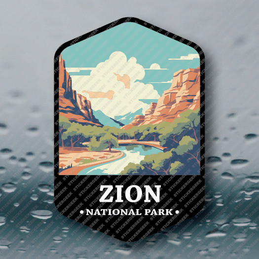 US National Park ZION UTAH Camping Outdoors Hiking Sticker