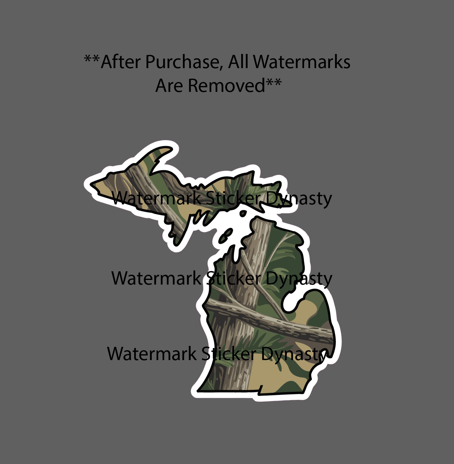 Michigan Sticker Waterproof Decal State Camo Outdoor Hunting Fishing Gift NEW