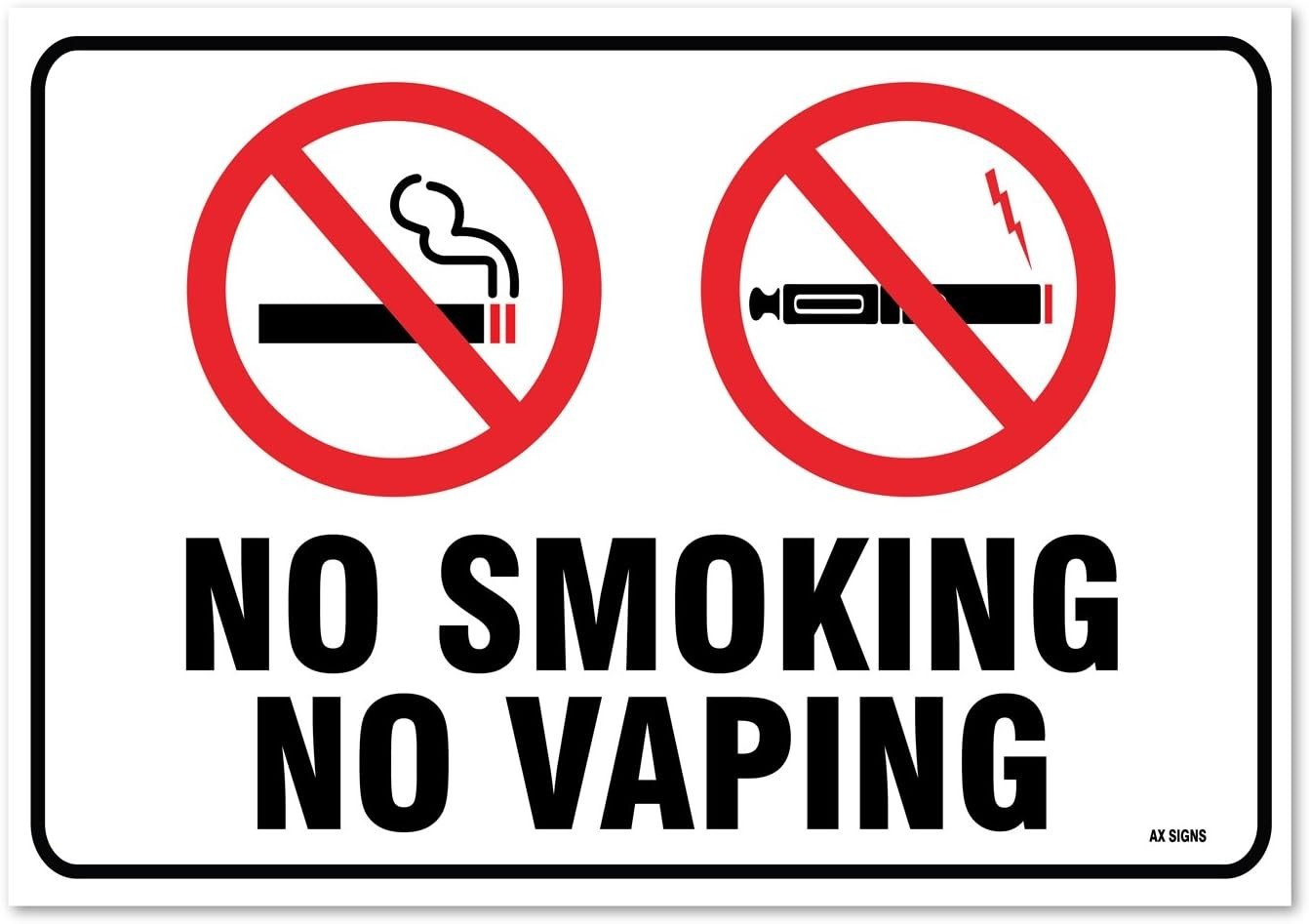 (2 Pack) No Smoking No Vaping Sticker 7 x 10 Inches