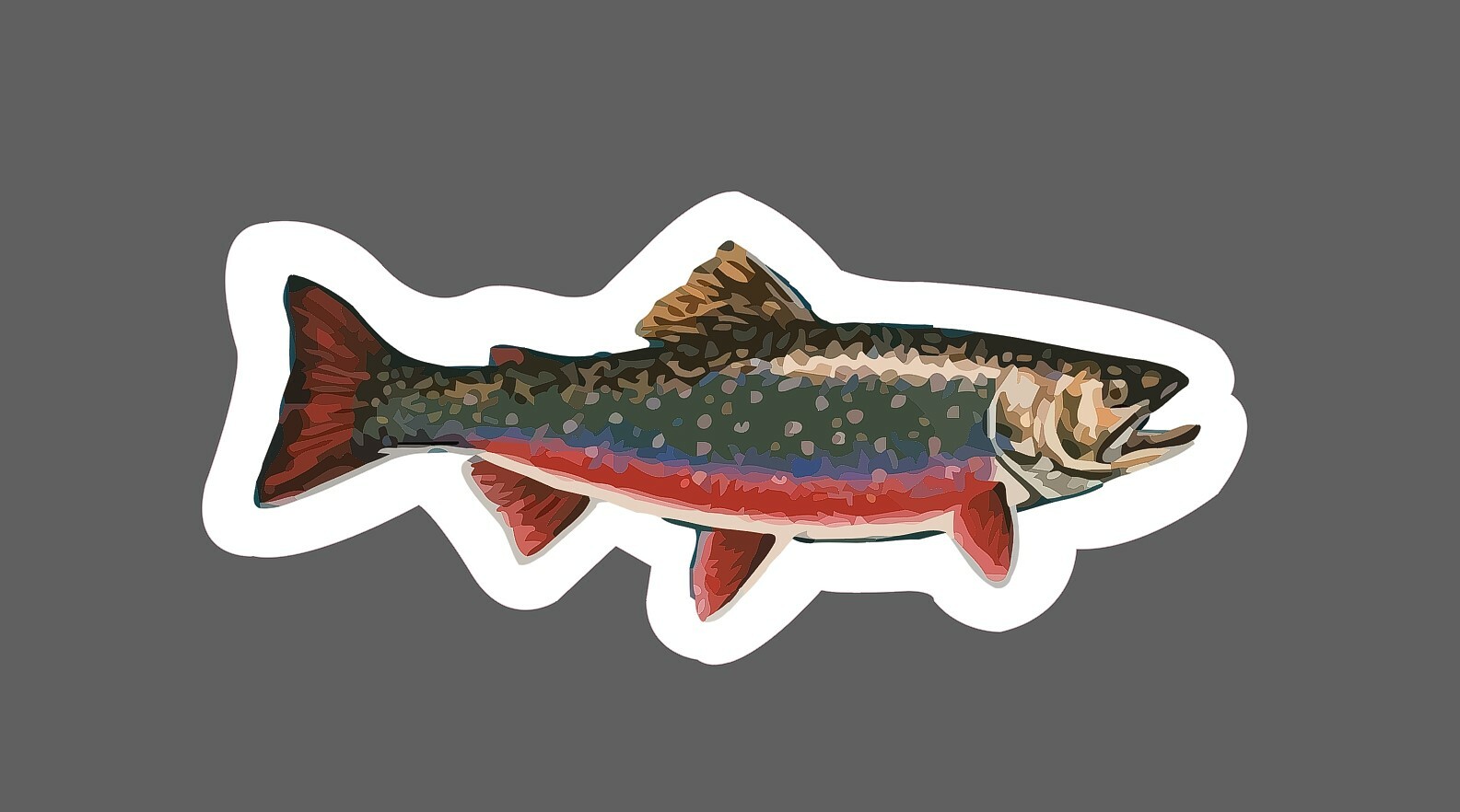 Trout Sticker Fish River Swimming Waterproof -Buy Any 4 For $1.75 Each Storewide
