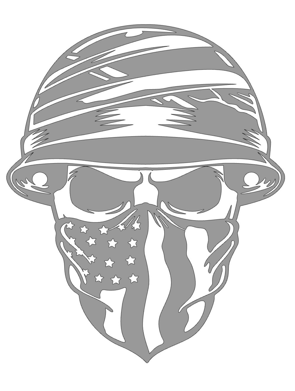 Tactical Patriot Skull Vinyl Decal American Flag Military Helmet Car Truck