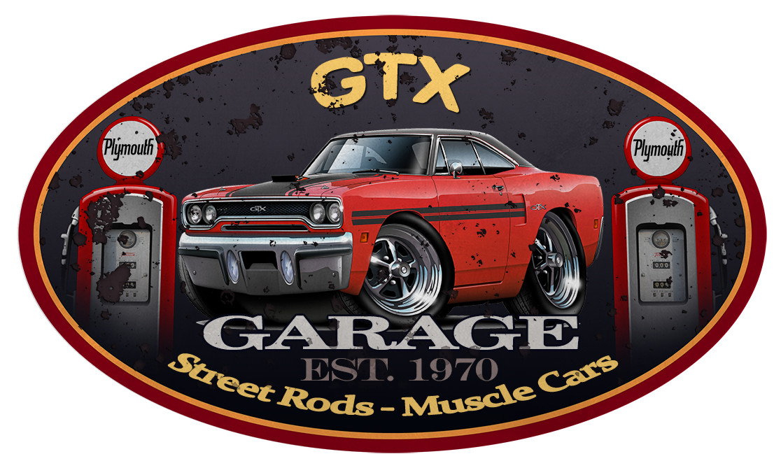 1970 Plymouth GTX Garage Sign Wall Art Graphic Sticker