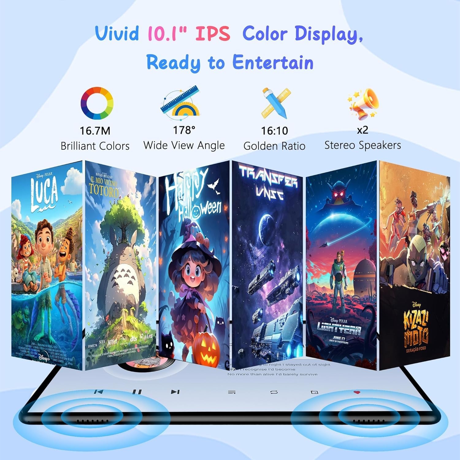 Tablet 10 Inch Android 14, 4G SIM Unlocked, Kid Tablet with SIM Card Slot, IPS T