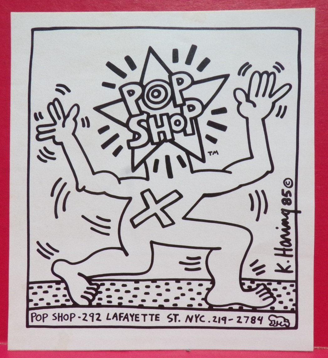 UNUSED 1985 POP SHOP KEITH HARING STICKER DECAL LAFAYETTE ST. NY CITY STAR HEAD