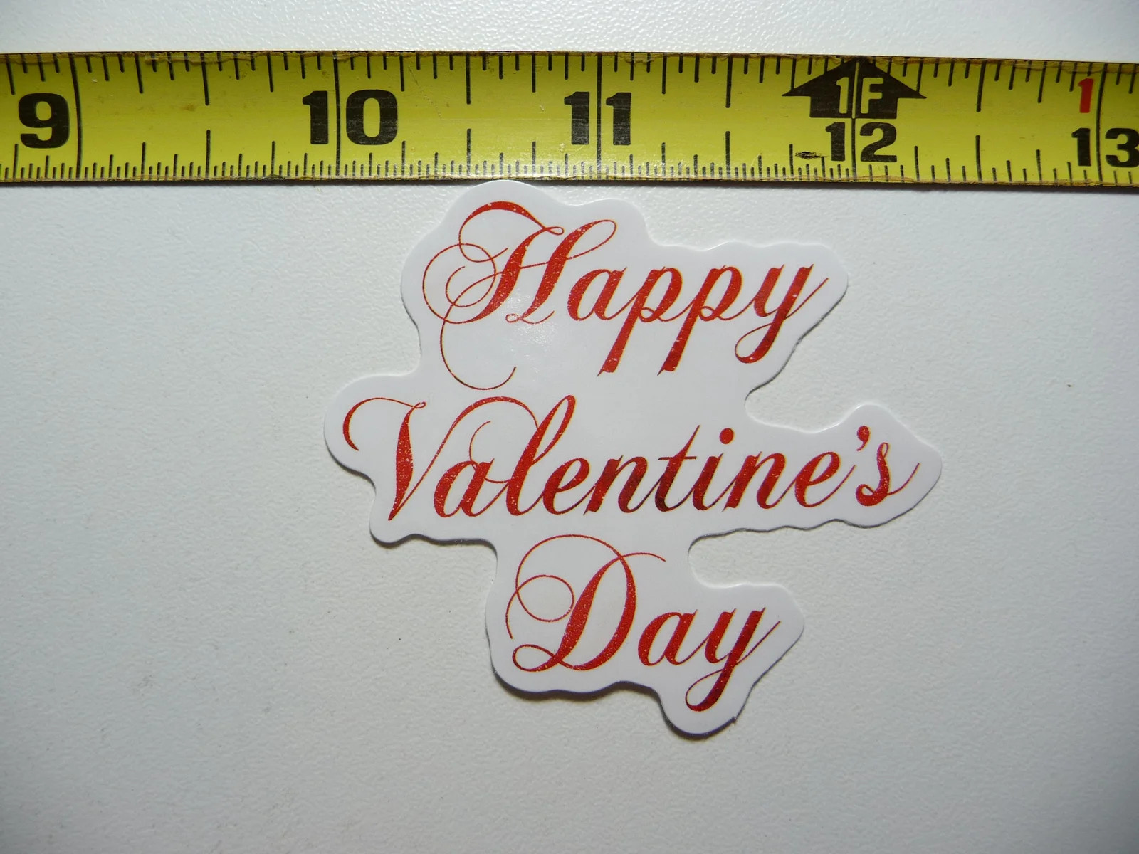 HAPPY VALENTINES DAY CURSIVE 3 LINES SMALL STICKER DECAL MOM DAD SON DAUGHTER