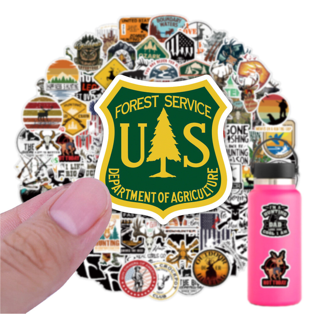 100Pcs Go Hunting Cartoon Sticker for Teens Girls Scrapbooking Water Bottles