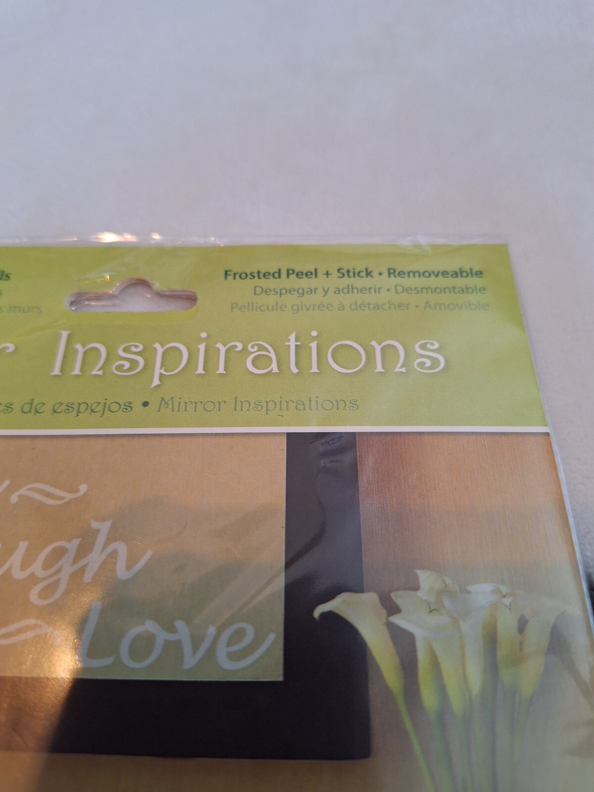 Mirror Inspirations "Live, Love, Laugh" Frosted Peel & Stick Removeable Deco