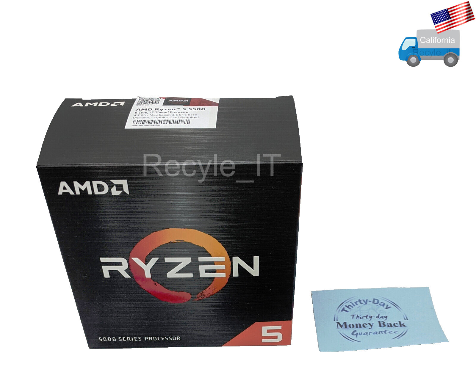 NEW Box ONLY-NO CPU Genuine AMD RYZEN 5 5500 6-Core CPU Retail Product