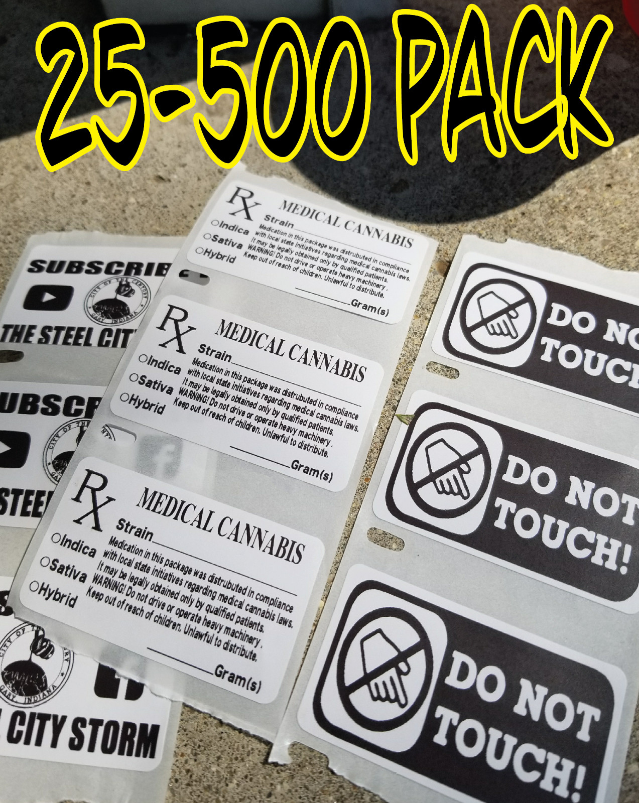 CUSTOM 1.25×2.25 inch labels 100-1000 Pack black and white sticky decals graphic