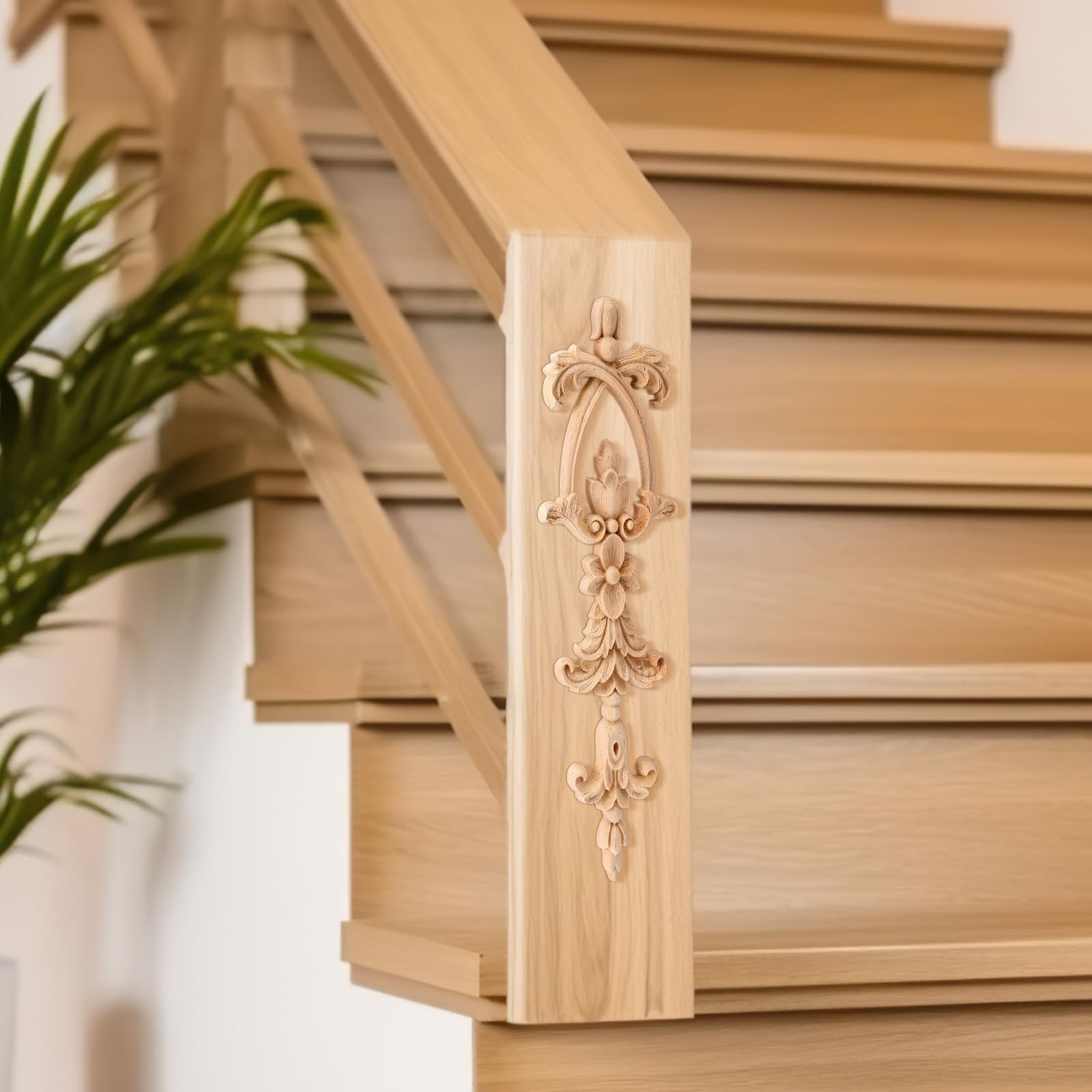 6 Pcs Long Wood Carved Appliques Onlays Frame Decals Frame Furniture Decorati…