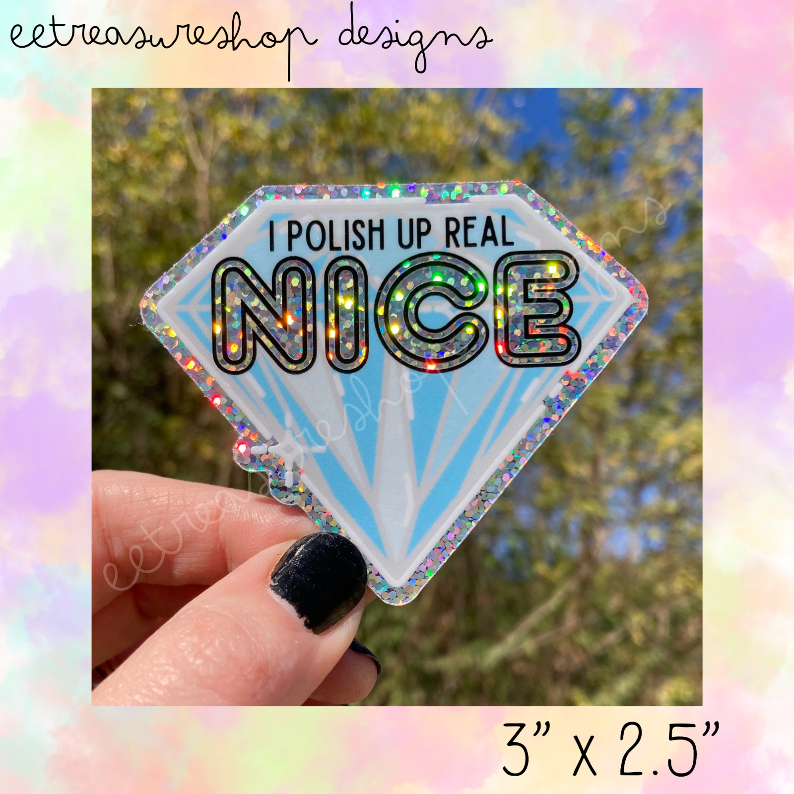 Swiftie Taylor Swift Bejeweled Nice Holographic Waterproof Glitter Sticker